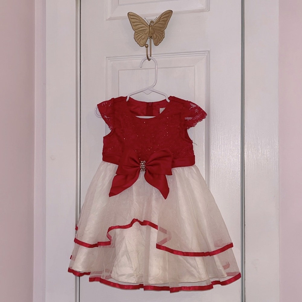 Rare Editions 18M red and cream dress